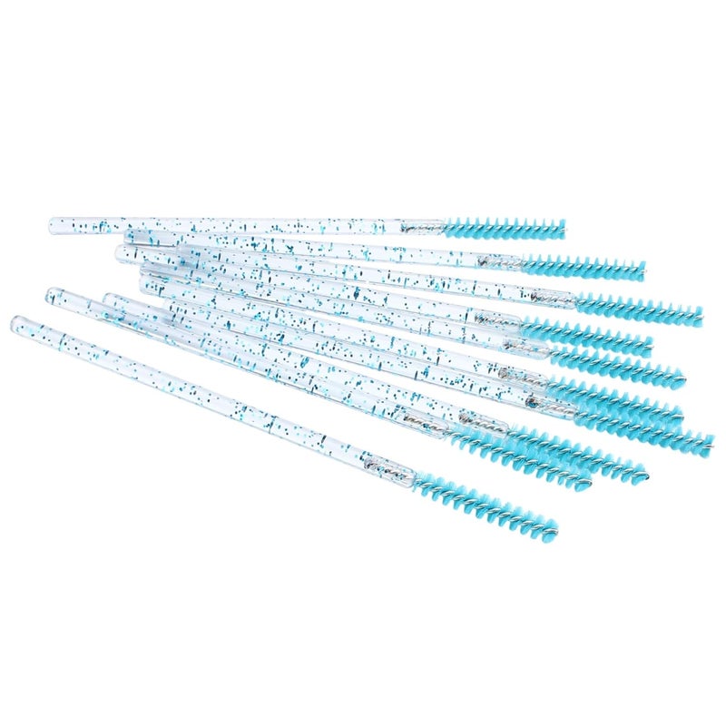 SenRocc Mini Disposable Skinny Mascara Wands 50pcs Micro Eyelash Brush Small Pink Makeup Brush Applicators Eyebrow Spoolies (Skinny-C-Babyblue-50) - Image 4